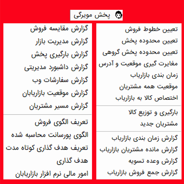 منوی پخش مویرگی